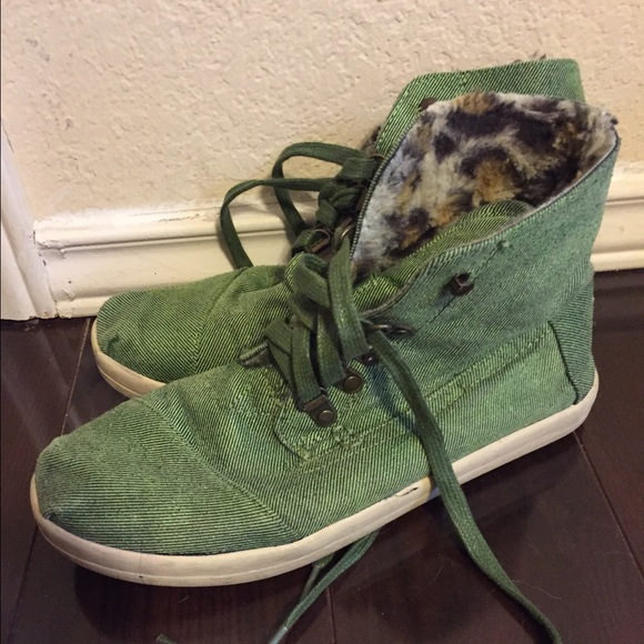 TOMS Green/Leopard Highland Botas - Picture 1 of 4